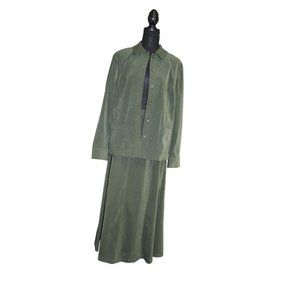 JM collection Jacket and skirt suit  14 Army Green 97% Polyester & 3% Spandex